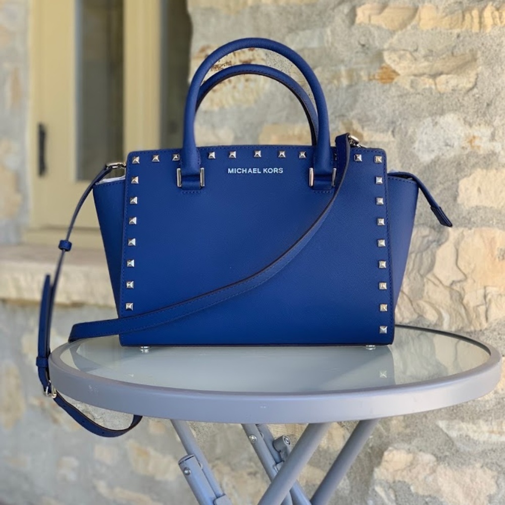 NWT MICHAEL KORS MD STUDDED SELMA HANDBAG=WALLET - Picture 3 of 8